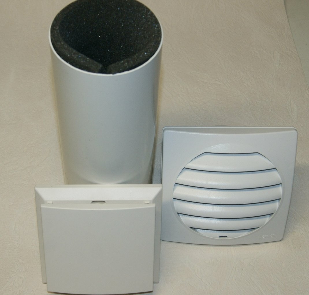 ALD-R 110 Ersatz Außenwanddurchlass - Innenblende mit Filter, Schalldämpfer, Wetterschutzgitter